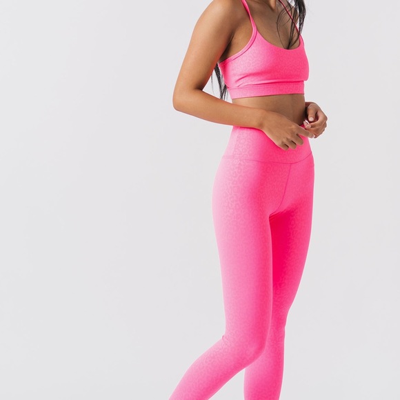 ZYIA | Pants & Jumpsuits | Hot Pink Leopard Light N Tight Hirise 78 | Poshmark
